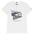 Boys White Logo T-Shirt, 3, hi-res