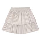 Girls Ivory Pleated Skirt, 2, hi-res