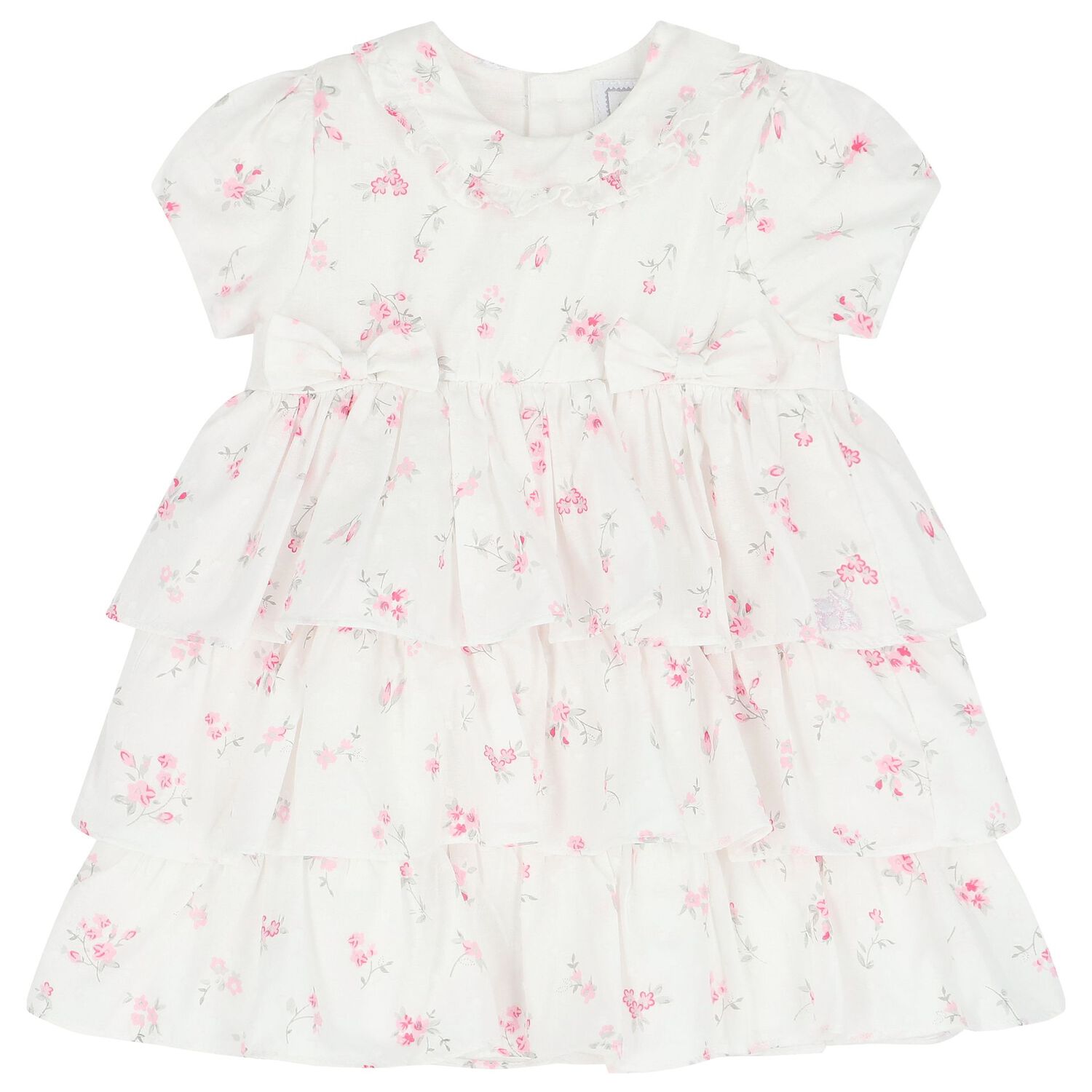 Baby Girls White & Pink Floral Dress Set, 1, hi-res image number null