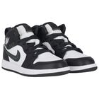 Black, Green & White Air Jordan 1 Mid Trainers, 1, hi-res