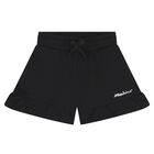 Girls Black Logo Shorts, 2, hi-res