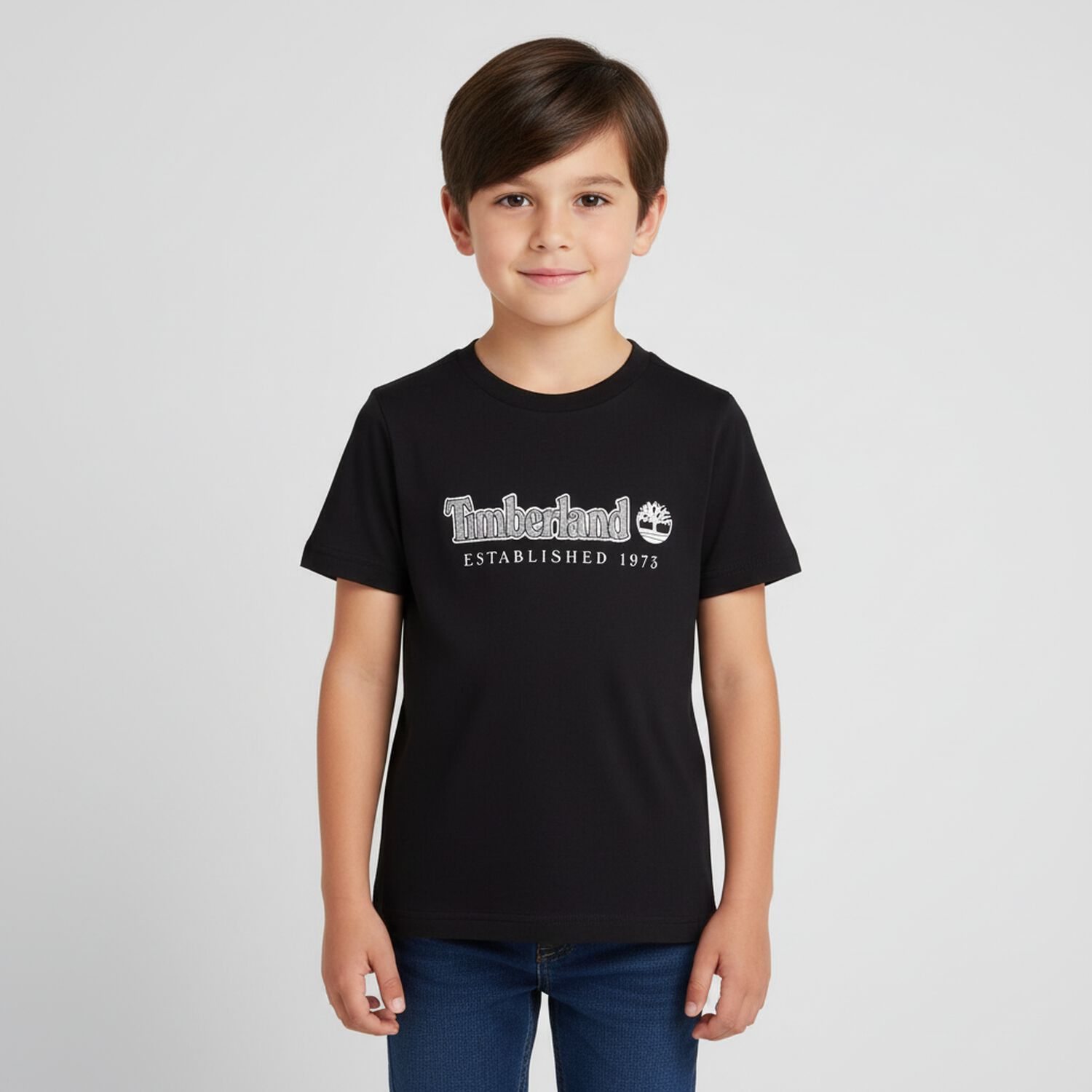 Boys Black Logo T-Shirt, 2, hi-res image number null