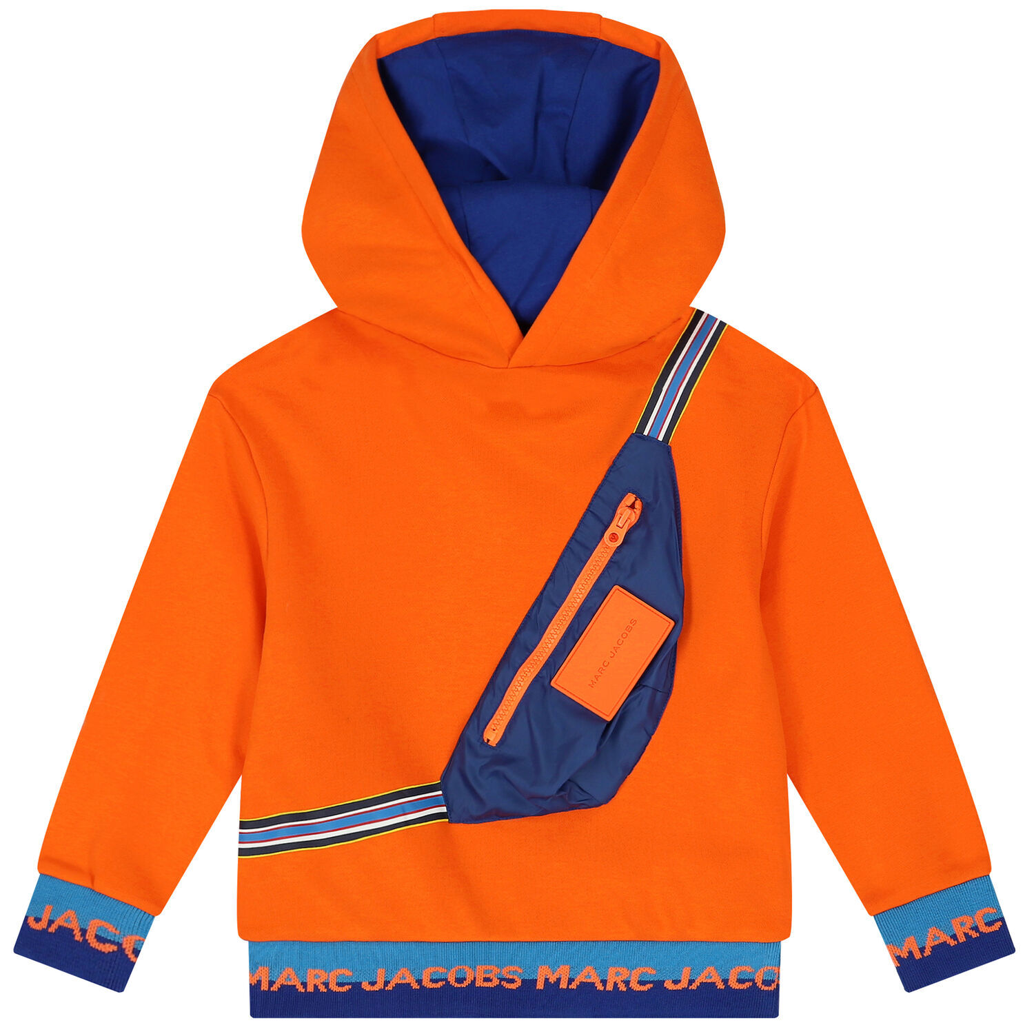 Boys Orange Logo Hooded Top, 1, hi-res image number null