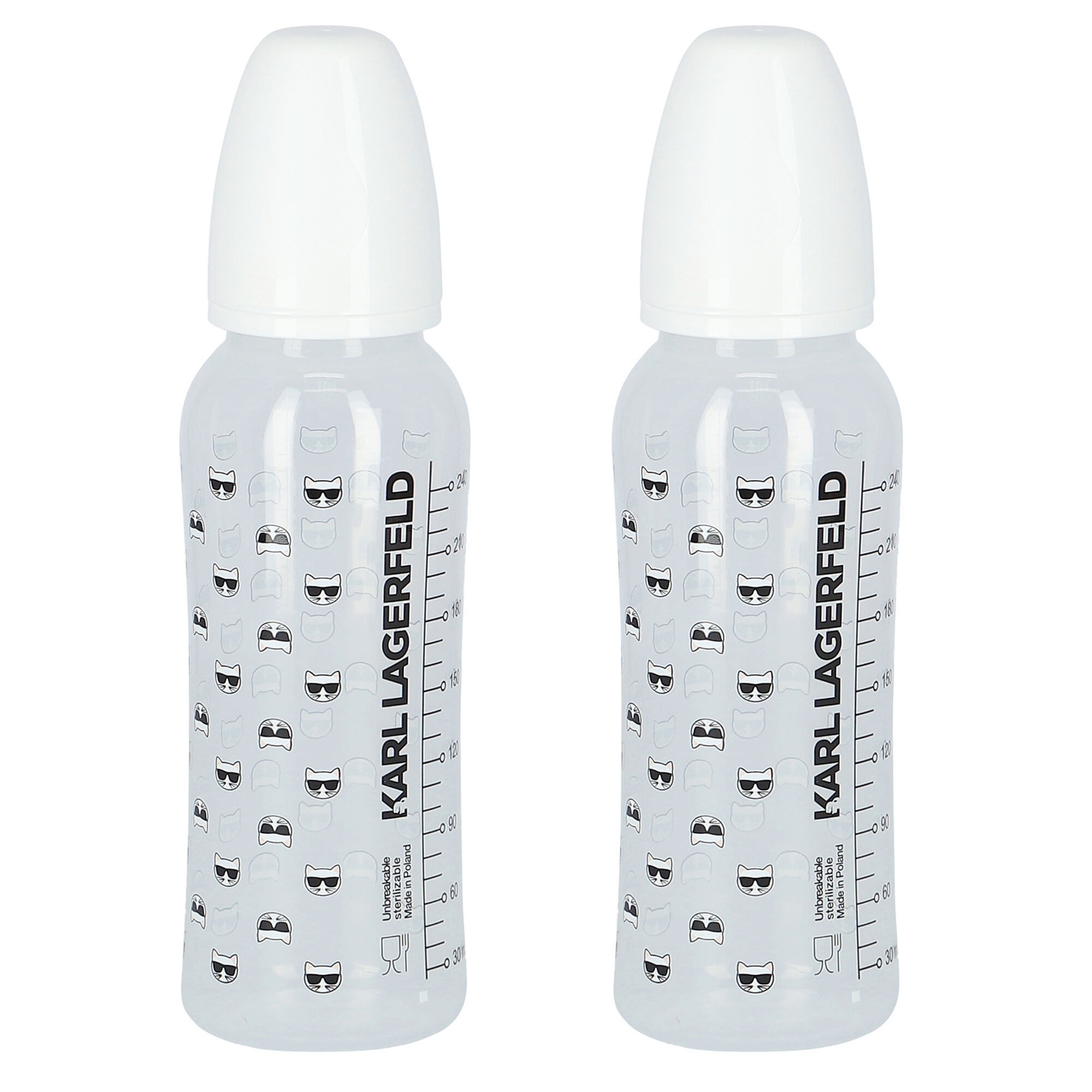 KARL LAGERFELD White Logo Baby Bottles ( 2 Pack ) | Junior