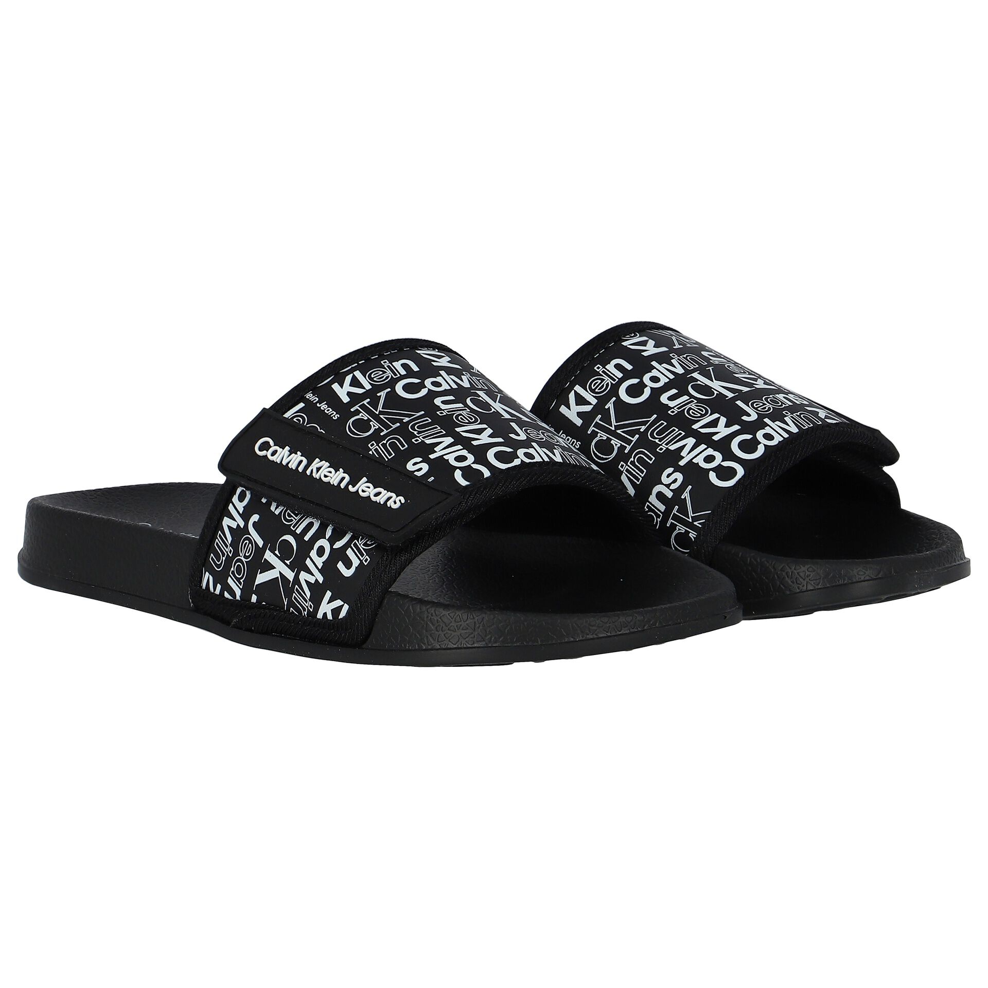 Calvin Klein Black Logo Sliders Junior Couture USA