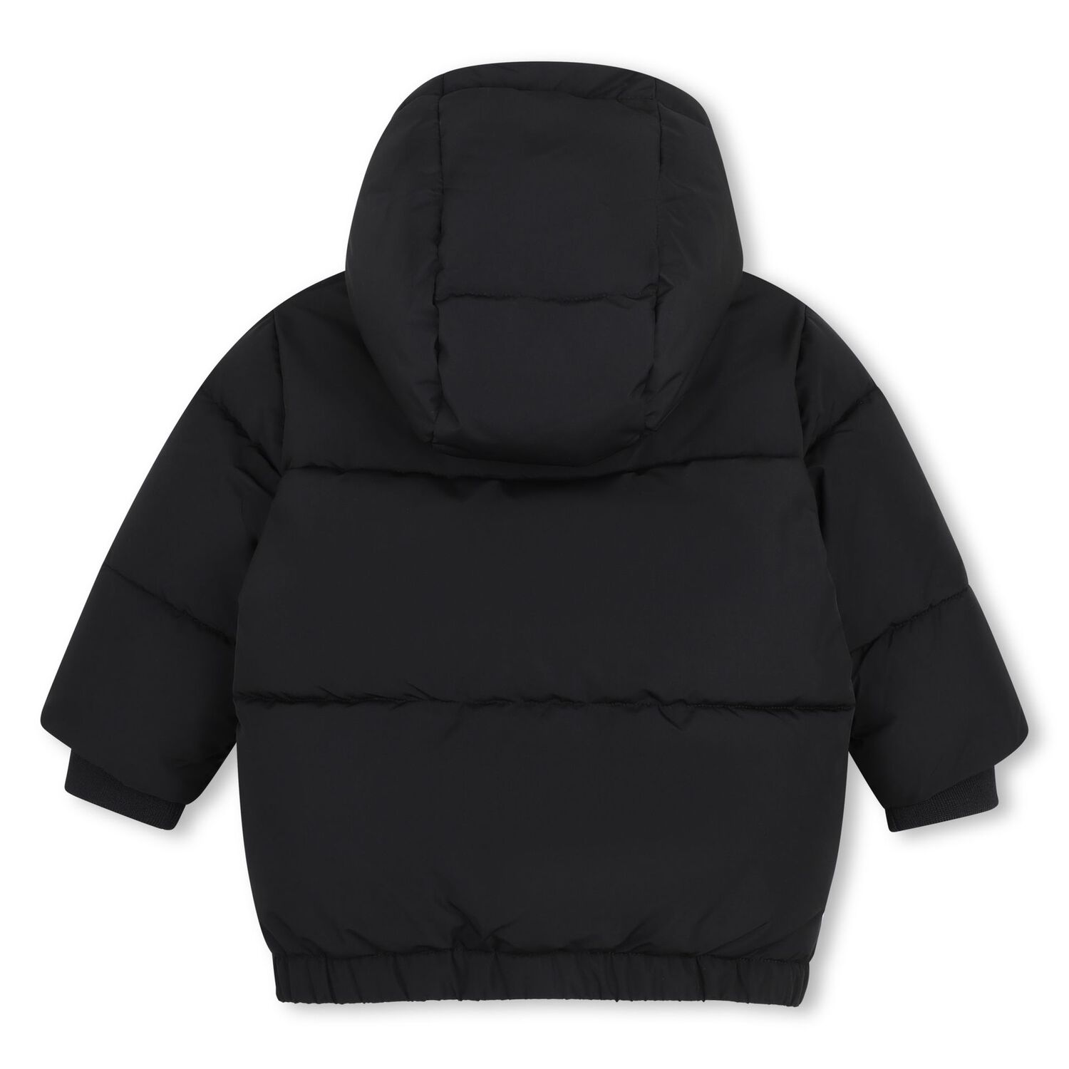 Younger Boys Black Logo Puffer Jacket, 1, hi-res