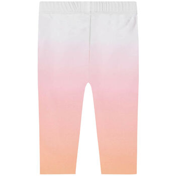 Younger Girls Pink Ombre Logo Leggings