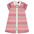 Girls Pink Crochet Lace Dress, 1, hi-res