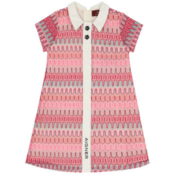Girls Pink Crochet Lace Dress