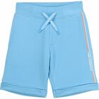 Boys Blue Logo Shorts, 1, hi-res