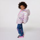 Girls Pink Logo Iridescent Puffer Jacket, 1, hi-res