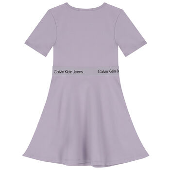 Girls Purple Logo Dress