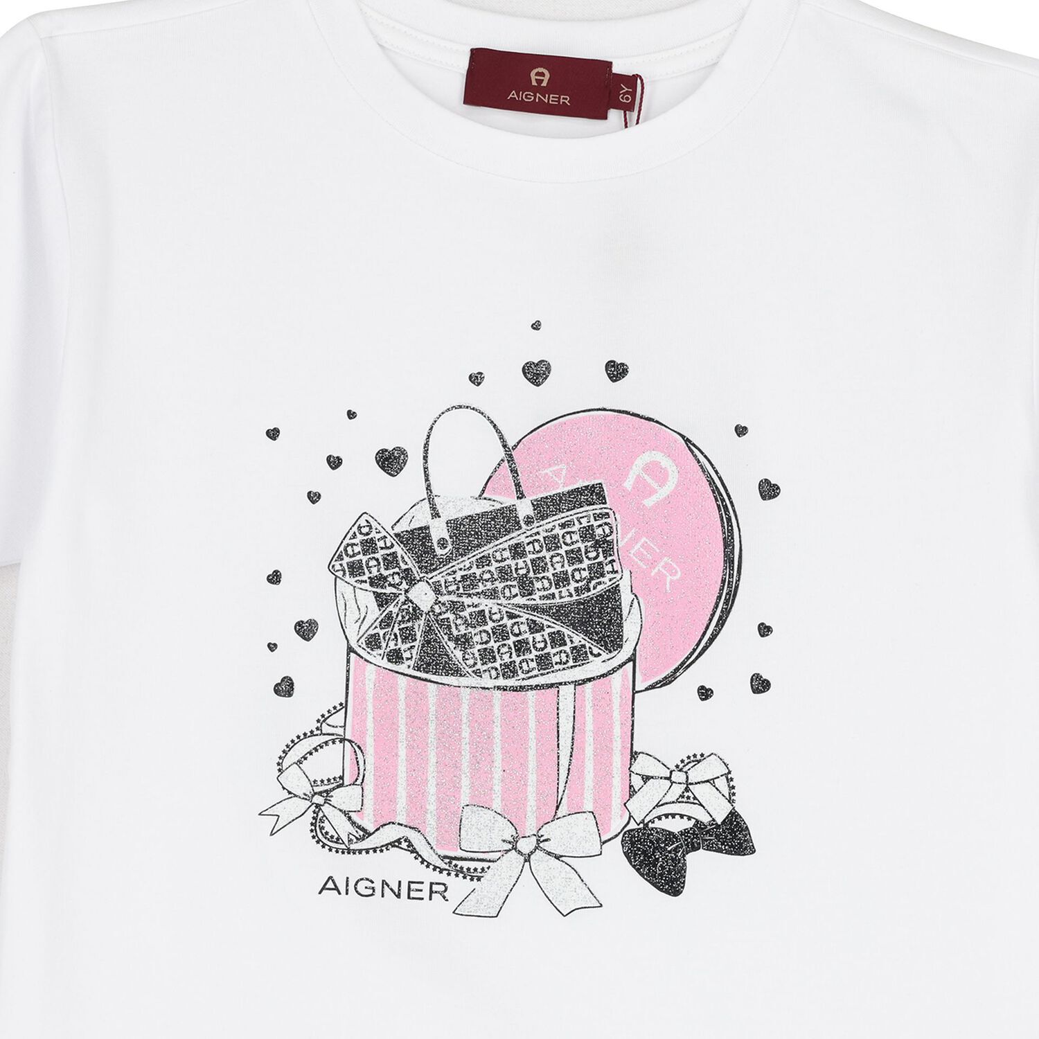 Girls White Bag T-Shirt, 1, hi-res