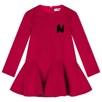 Girls Red Logo Scuba Dress