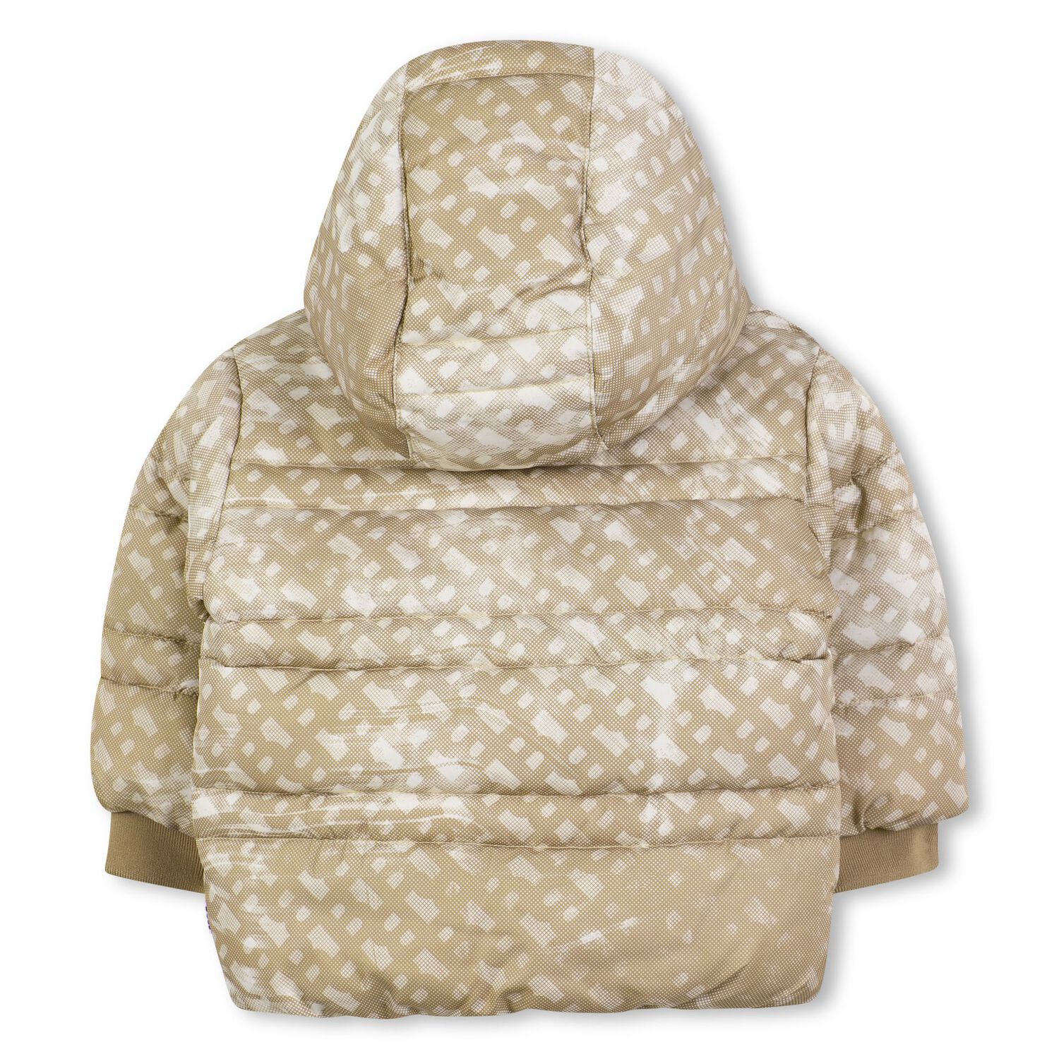 Younger Boys Beige & Ivory Logo Puffer Jacket, 1, hi-res