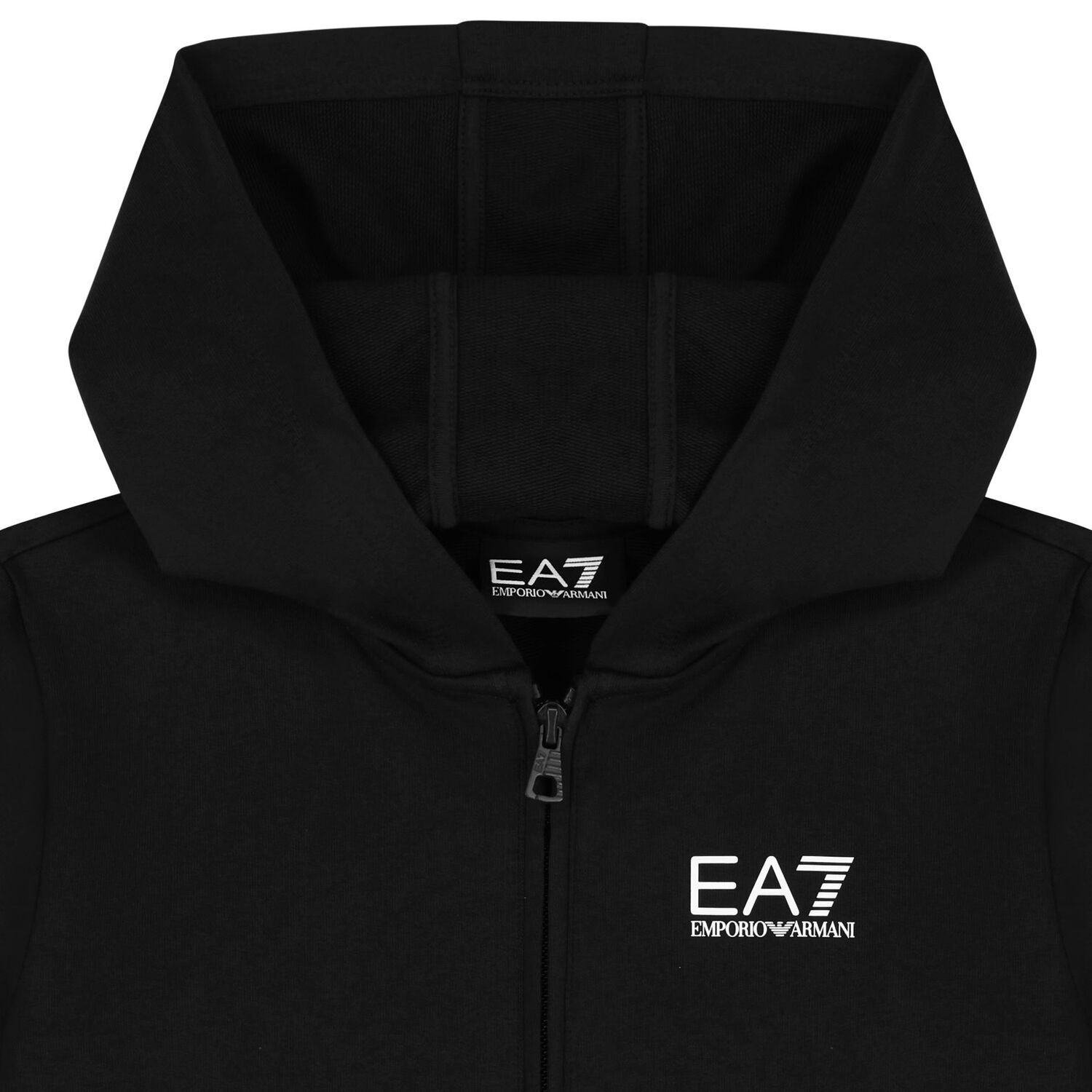 سويت شيرت بغطاء للرأس وسحاب بالشعار للاولاد باللون الاسود , 3, hi-res