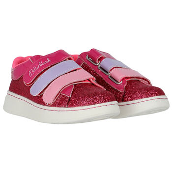 حذاء رياضى بنات بالشعار باللون الوردى