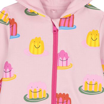 Younger Girls Pink Jelly Hooded Zip Up Top