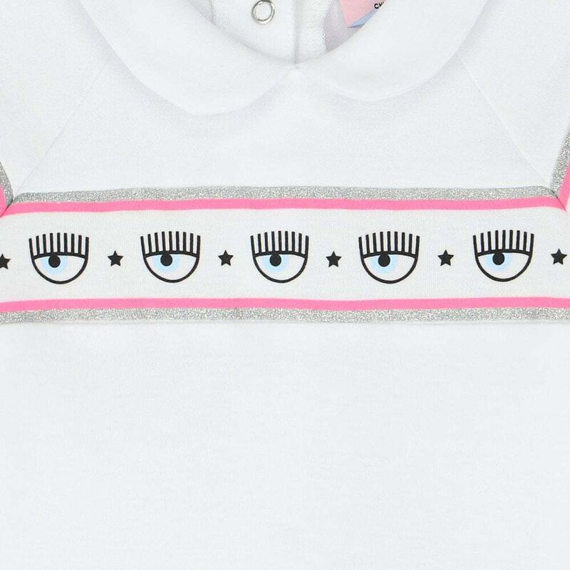 Baby Girls White Logo Babygrow, 1, hi-res image number null
