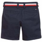 Boys Navy Chino Shorts, 1, hi-res