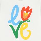 Girls Ivory Flower T-Shirt, 1, hi-res