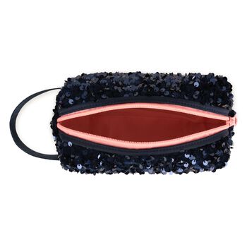 Girls Navy Blue Sequin Pencil Case 