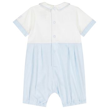 Baby Boys White & Blue Romper