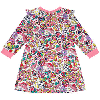 Younger Girls White Logo Dress