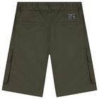 Boys Khaki Cargo Shorts, 1, hi-res