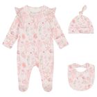 Baby Girls Pink Coral Shells Babygrow Gift Set , 1, hi-res