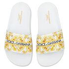 Girls White & Yellow Majolica Sliders, 1, hi-res