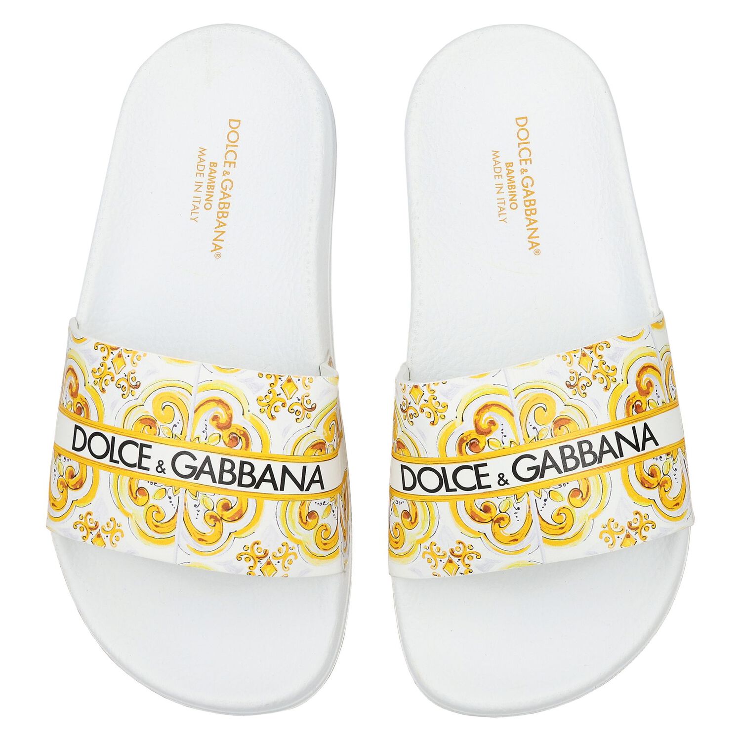 Girls White & Yellow Majolica Sliders, 1, hi-res image number null
