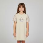 Girls Beige Bag Logo Dress, 2, hi-res