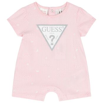 Baby Girls Pink Logo Romper