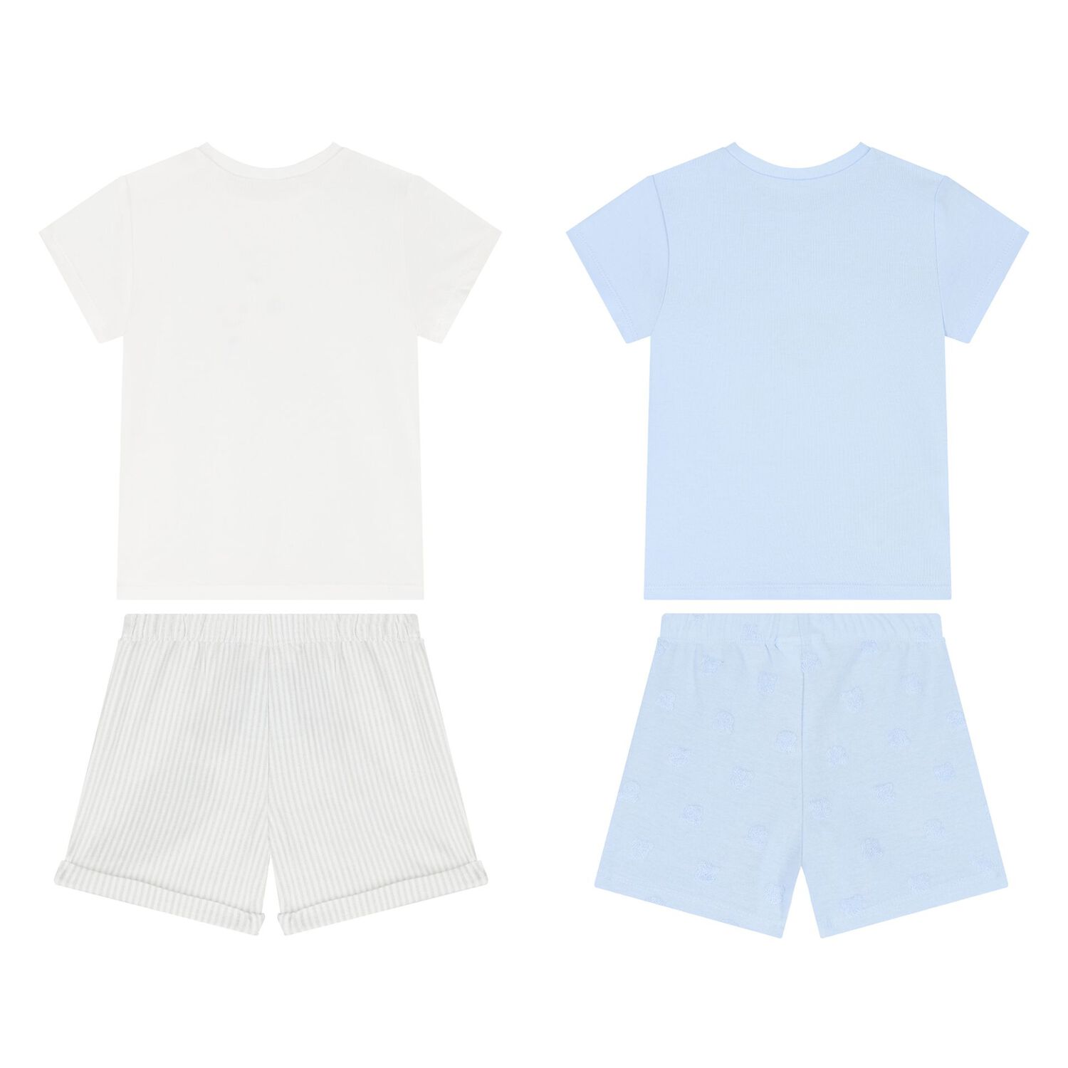 Baby Boys White & Blue Shorts Set ( 2-Pack ), 1, hi-res image number null