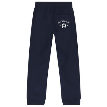 Boys Navy Blue Logo Joggers