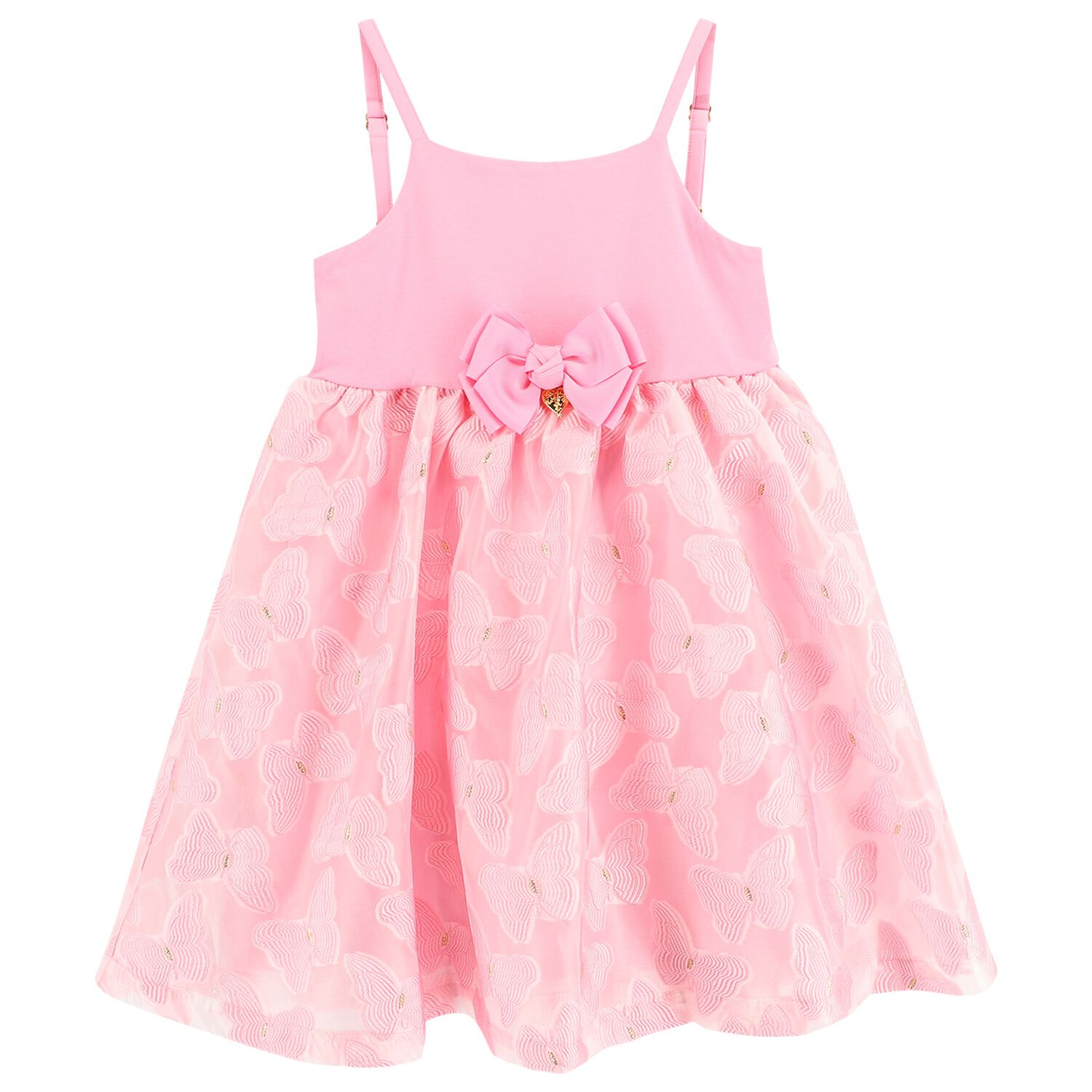 Girls Pink Butterfly Dress, 1, hi-res image number null