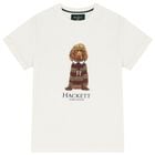 Boys Ivory Harry Logo T-Shirt, 3, hi-res