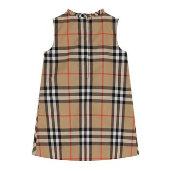 Baby Girls Beige Check Dress