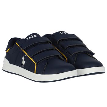 Boys Navy Blue Logo Trainers