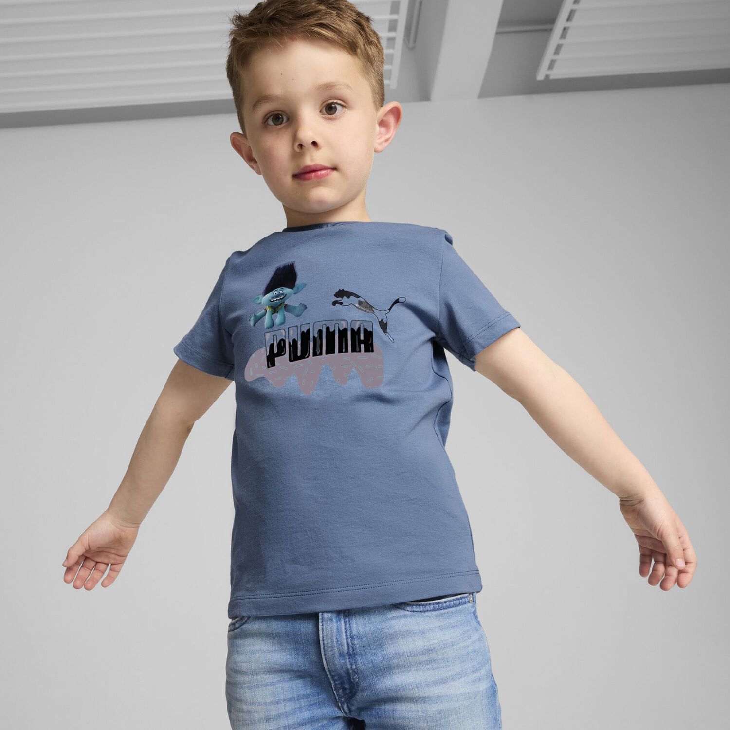 Boys Blue Trolls Logo T-Shirt, 1, hi-res image number null
