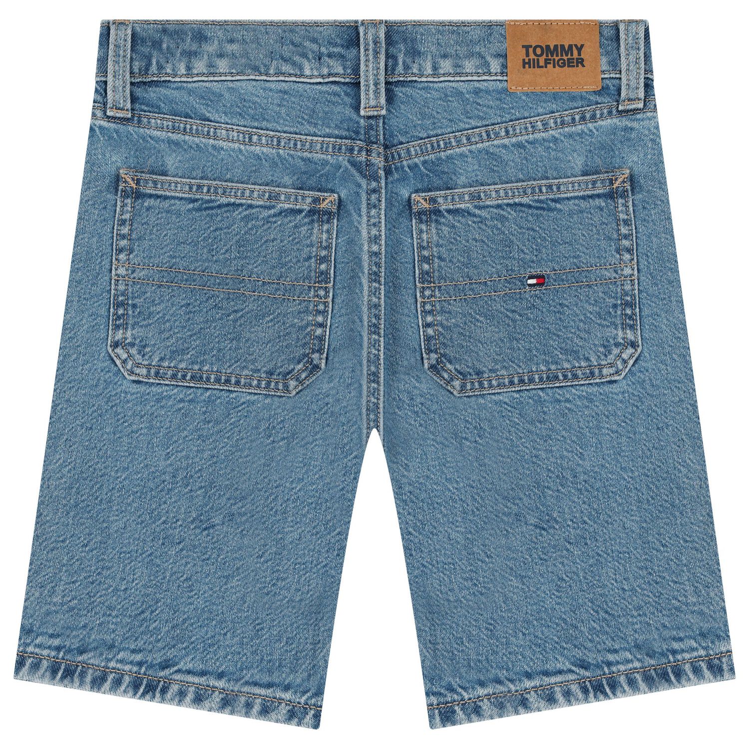Boys Logo Blue Denim Shorts, 1, hi-res