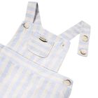 Baby Boys White & Blue Striped Dungaree Set, 1, hi-res