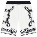 Boys Ivory & Navy Blue Bandana Shorts, 1, hi-res