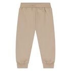 Younger Boys Beige & Navy Blue Tracksuit Set, 3, hi-res