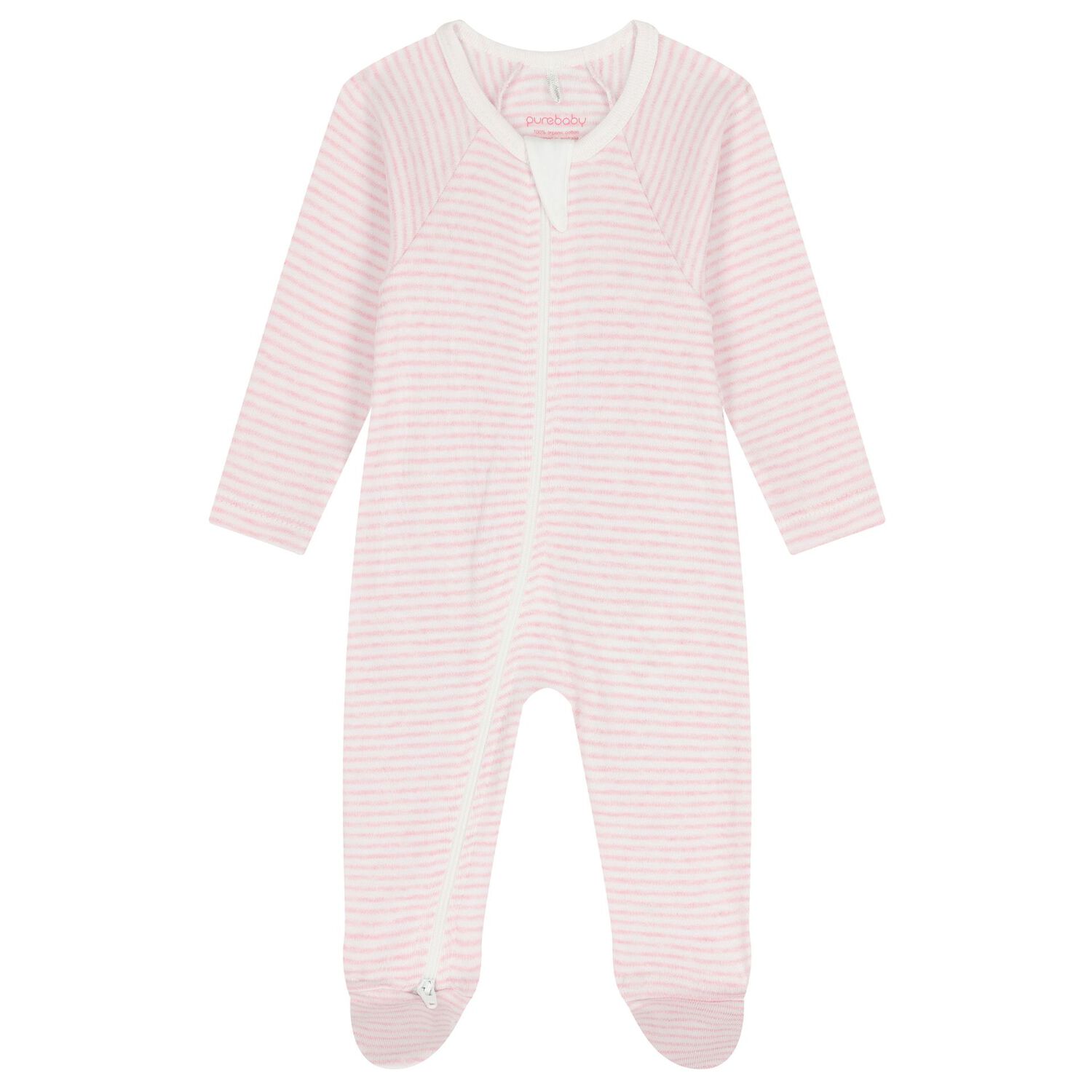 Baby Girls White & Pink Babygrows ( 4 Pack ), 2, hi-res image number null