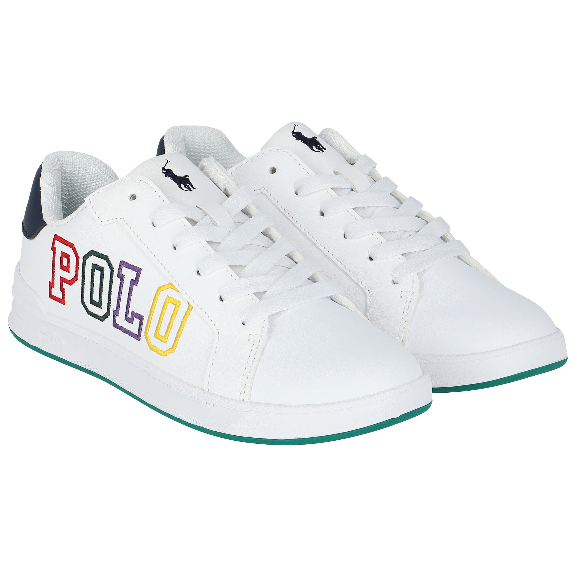 Boys white ralph lauren trainers top