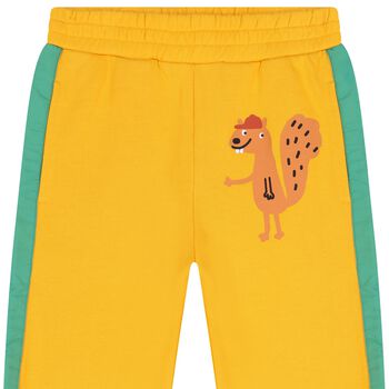 Boys Yellow & Green Squirrel Joggers