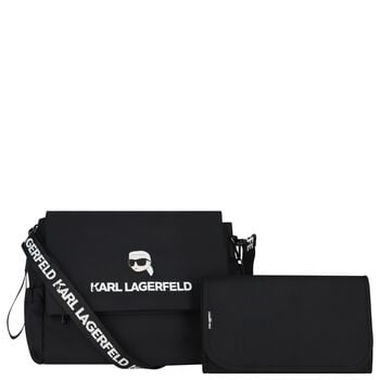 Black Ikonik Karl Logo Changing Bag