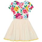 Girls Ivory Floral Tulle Dress, 1, hi-res